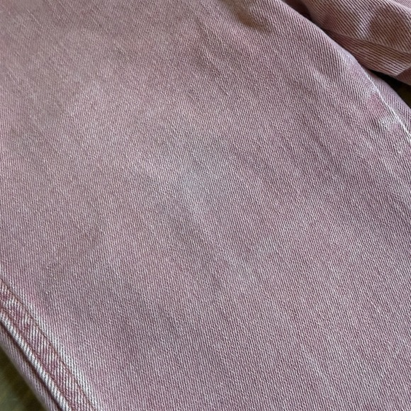 Wrangler Womens 26 Pink High Rise Heritage‎ Fit Raw Hem Straight Leg Denim Jeans - Picture 6 of 10